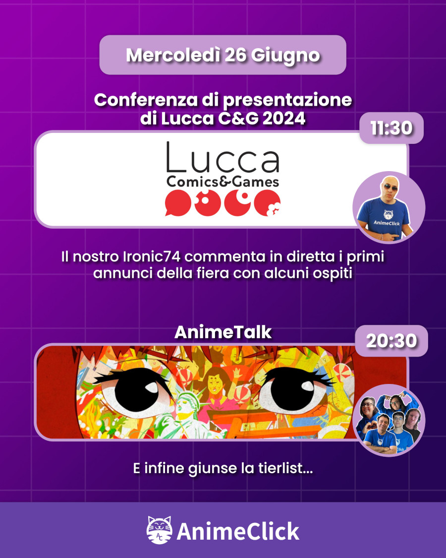 AnimeClick su Twitch: programma dal 24 al 30 giugno AnimeClick su Twitch: programma dal 24 al 30 giugno